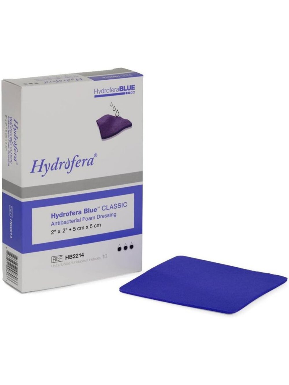Hydrofera Blue Wound Dressing 2x2 - Box of 10, Advanced Healing & Moisture